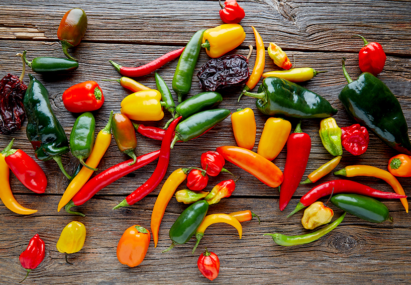Red, green, yellow, orange peppers