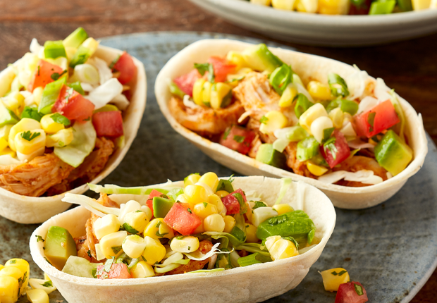 Corn Salsa prepared recipe in Old El Paso Taco bowls