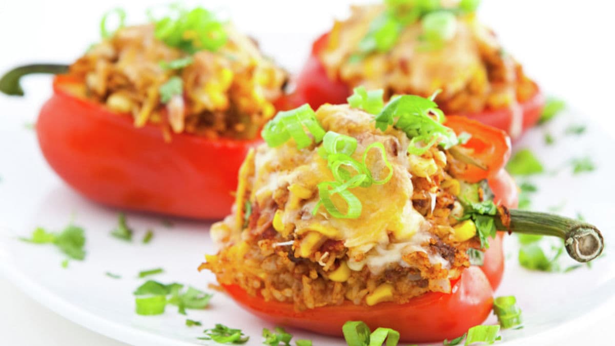 Bell Peppers Stuffed with Taco Rice