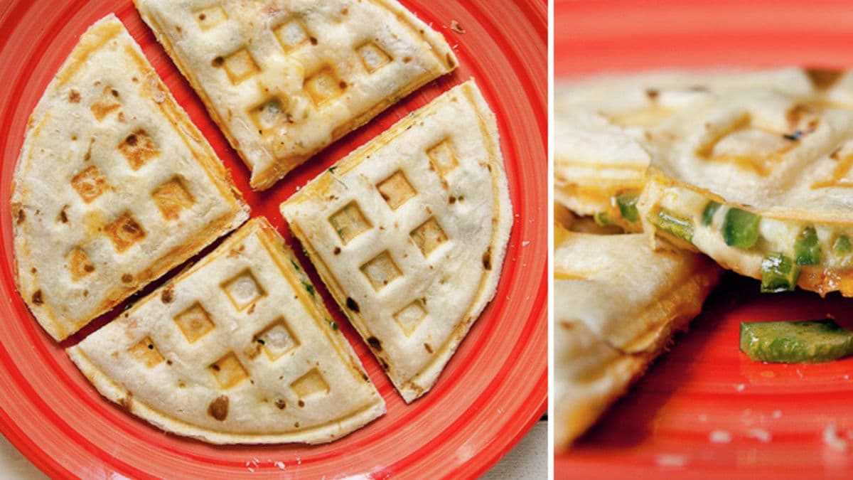 Waffle Iron Quesadillas