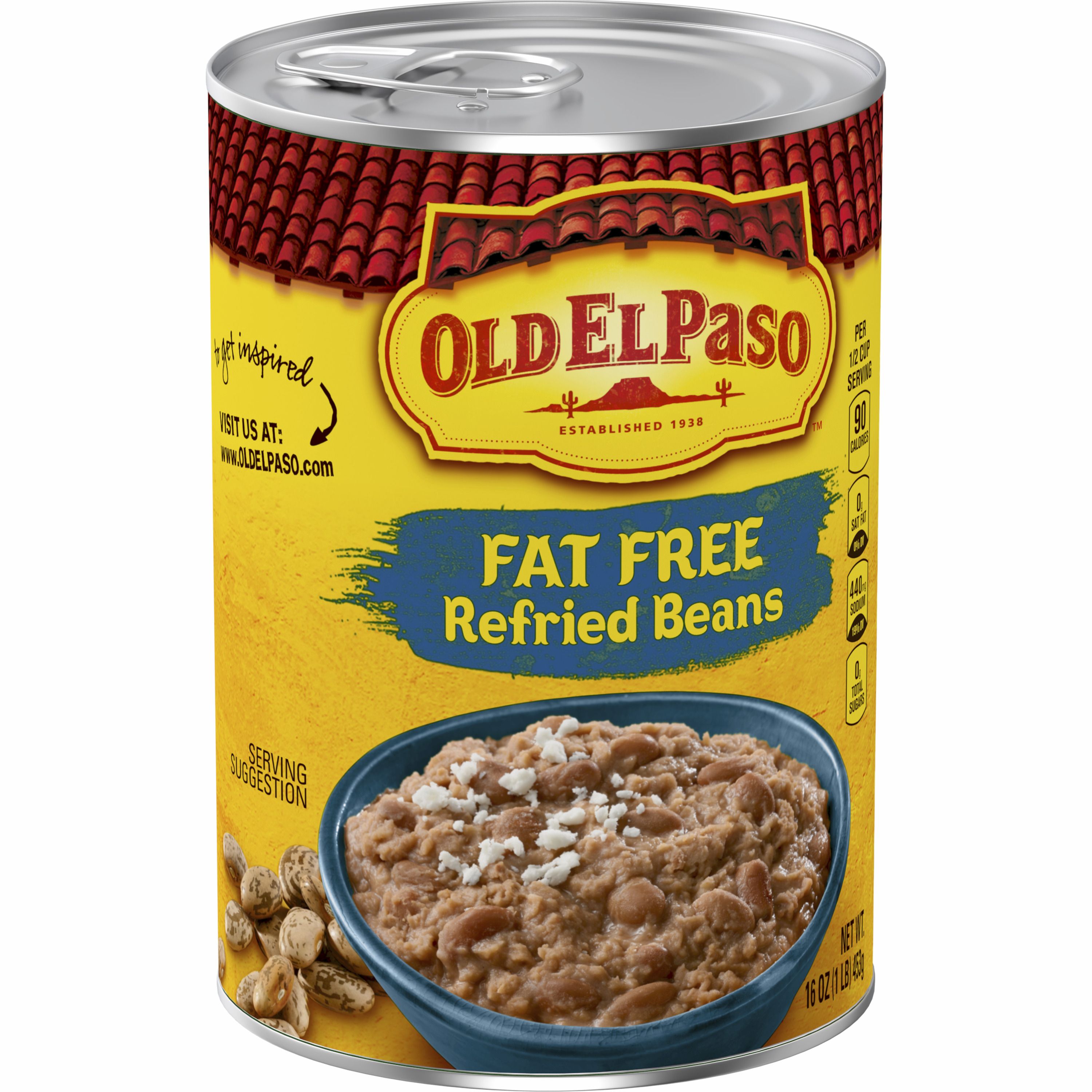 Old El Paso Fat Free Refried Beans, 16 oz