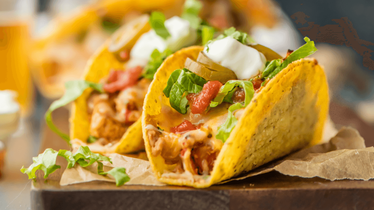 Old El Paso tacos with toppings